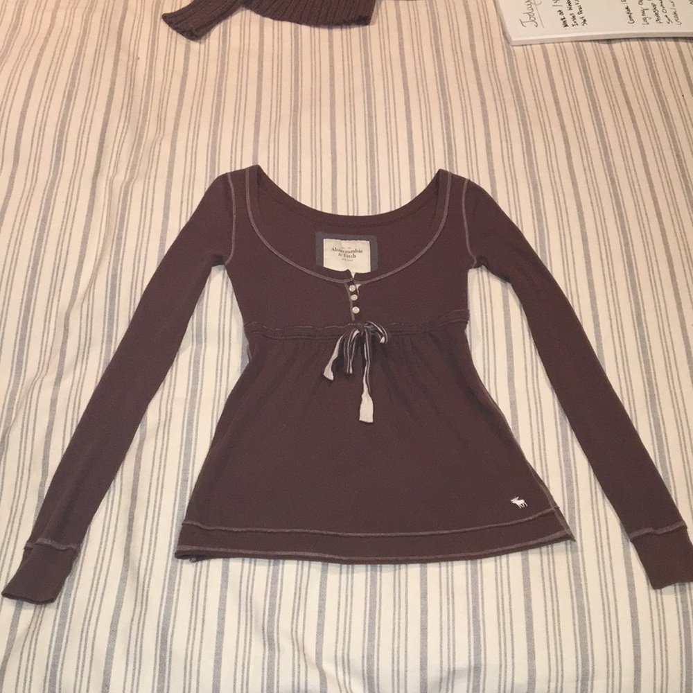 Sale! Brown Abercrombie & Fitch long sleeve top